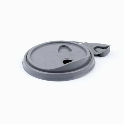 Bev Tek Gray Plastic Pop Lock Coffee Cup Lid - Fits 8, 12, 16 and 20 oz - 100 count box