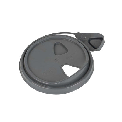 Bev Tek Gray Plastic Pop Lock Coffee Cup Lid - Fits 8, 12, 16 and 20 oz - 100 count box