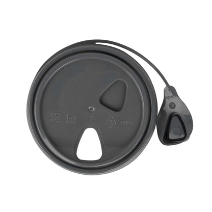 Bev Tek Gray Plastic Pop Lock Coffee Cup Lid - Fits 8, 12, 16 and 20 oz - 100 count box