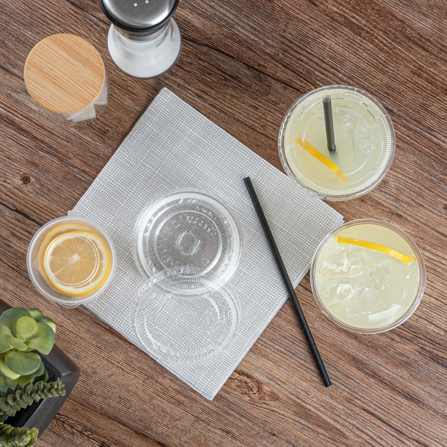 Visage Round Clear Plastic Flat Lid - Fits 9, 12 and 16 oz - 1000 count box