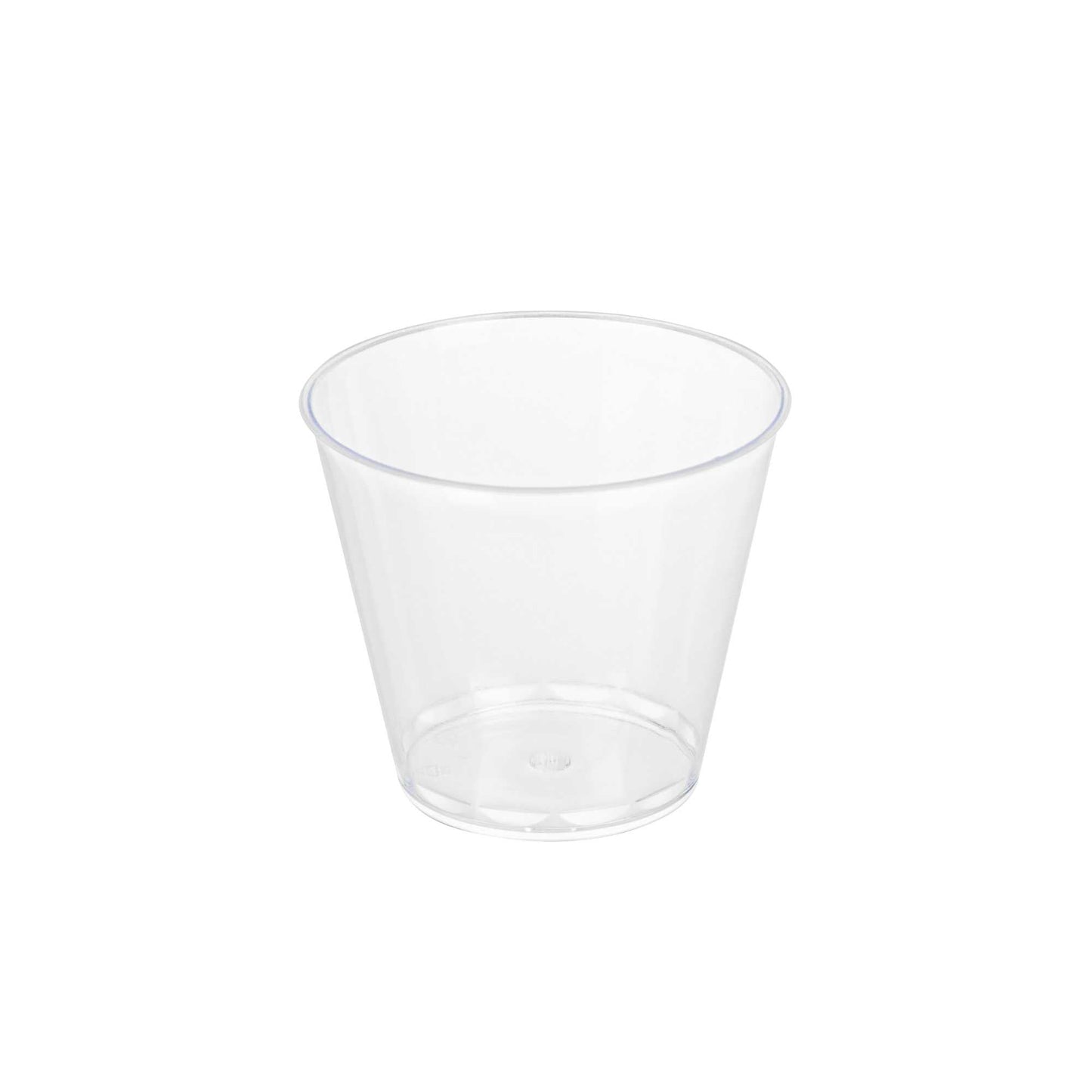 Mini Serve 4 oz Round Clear Plastic Arco Dessert Cup - 2 1/2" x 2 1/2" x 2 1/4" - 20 count box