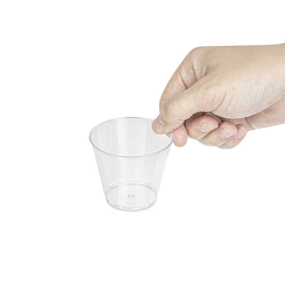 Mini Serve 4 oz Round Clear Plastic Arco Dessert Cup - 2 1/2" x 2 1/2" x 2 1/4" - 100 count box