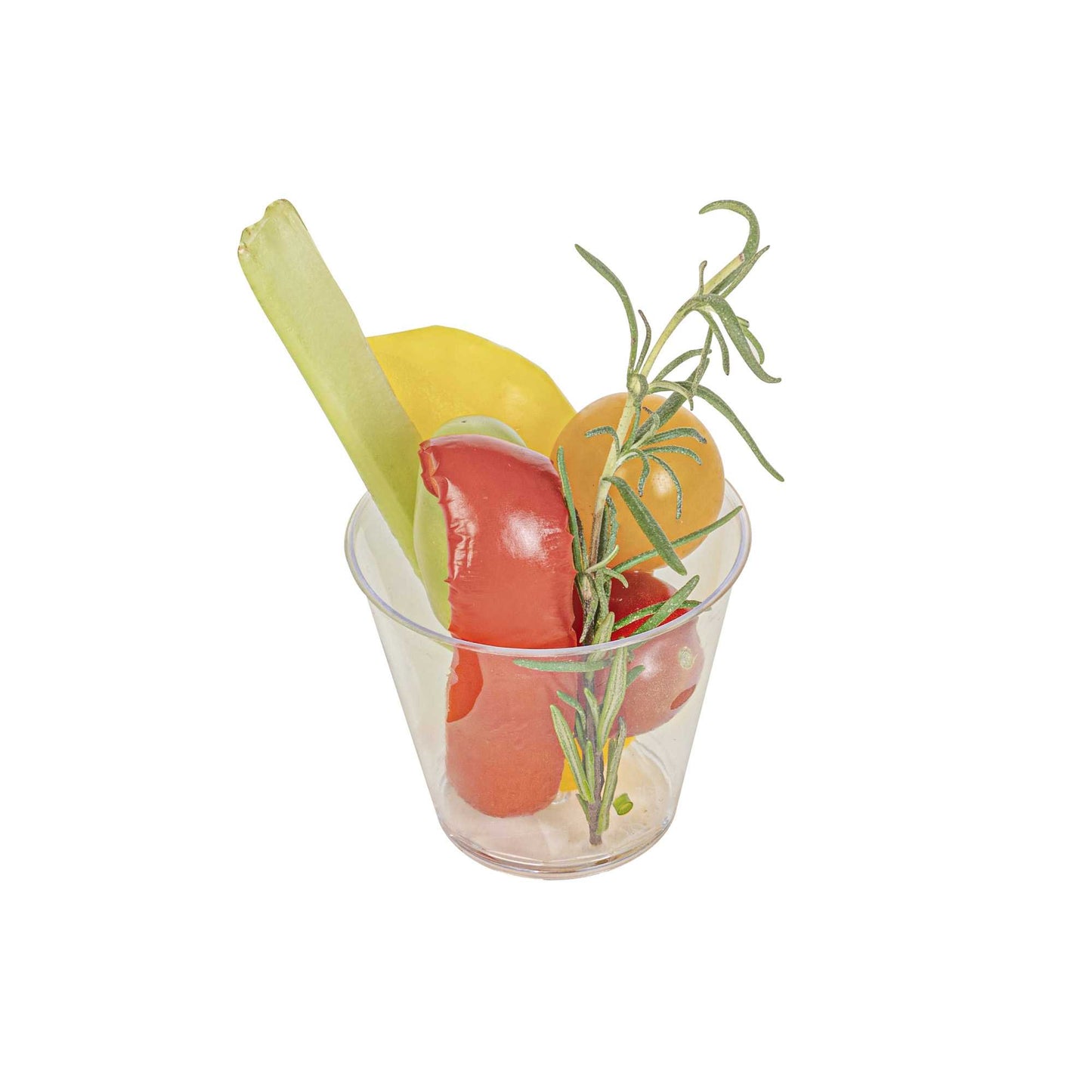 Mini Serve 4 oz Round Clear Plastic Arco Dessert Cup - 2 1/2" x 2 1/2" x 2 1/4" - 100 count box