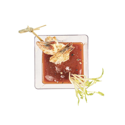 Mini Serve 5 oz Square Clear Plastic Medium Kova Cup - 2 1/2" x 2 1/2" x 2 1/2" - 100 count box