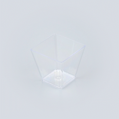 Mini Serve 5 oz Square Clear Plastic Medium Kova Cup - 2 1/2" x 2 1/2" x 2 1/2" - 100 count box
