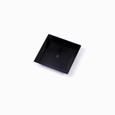 Mini Serve Square Black Plastic Small Modern Plate - 4" x 4" x 1/2" - 20 count box