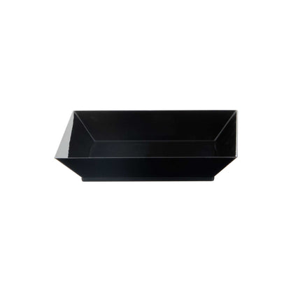 Mini Serve Square Black Plastic Small Modern Plate - 4" x 4" x 1/2" - 20 count box