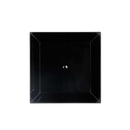 Mini Serve Square Black Plastic Small Modern Plate - 4" x 4" x 1/2" - 20 count box