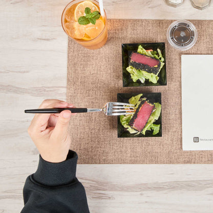 Mini Serve Square Black Plastic Small Modern Plate - 4" x 4" x 1/2" - 20 count box
