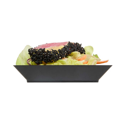 Mini Serve Square Black Plastic Small Modern Plate - 4" x 4" x 1/2" - 100 count box