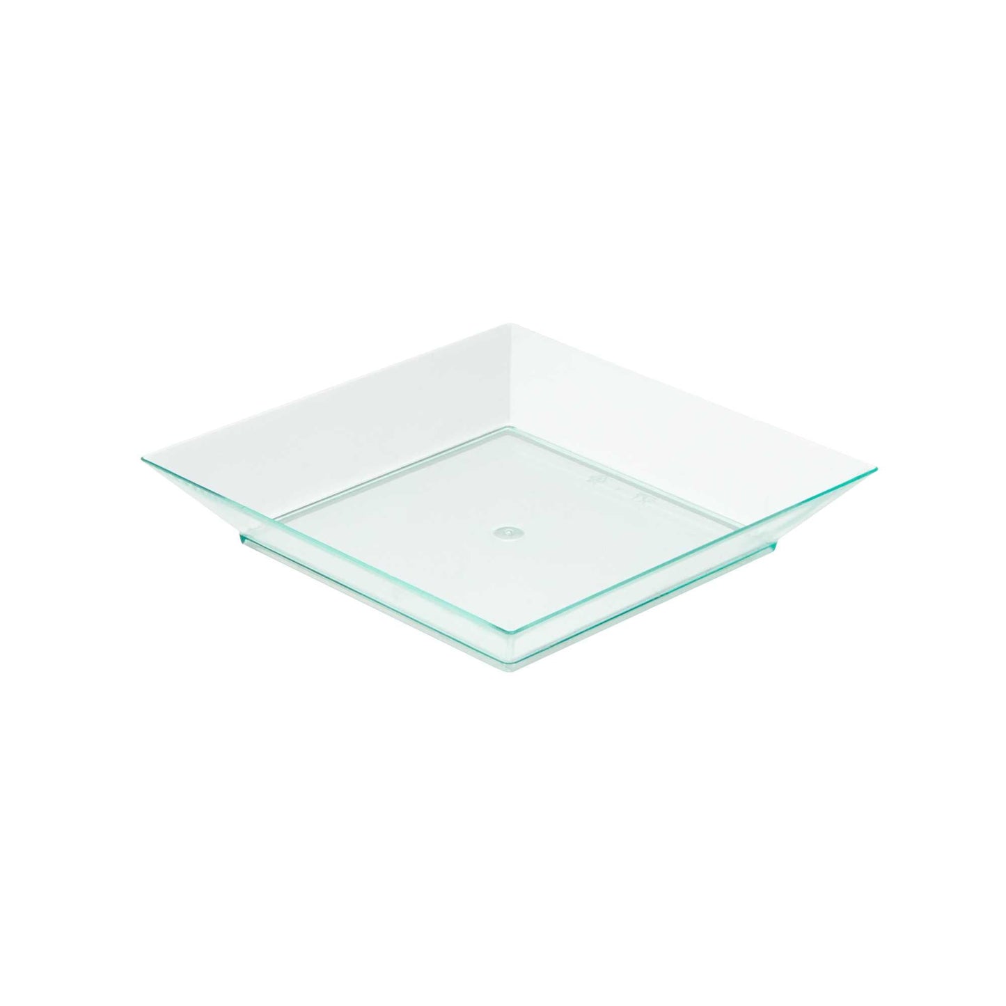 Mini Serve Square Seagreen Plastic Small Modern Plate - 4" x 4" x 1/2" - 20 count box