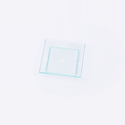 Mini Serve Square Seagreen Plastic Small Modern Plate - 4" x 4" x 1/2" - 20 count box