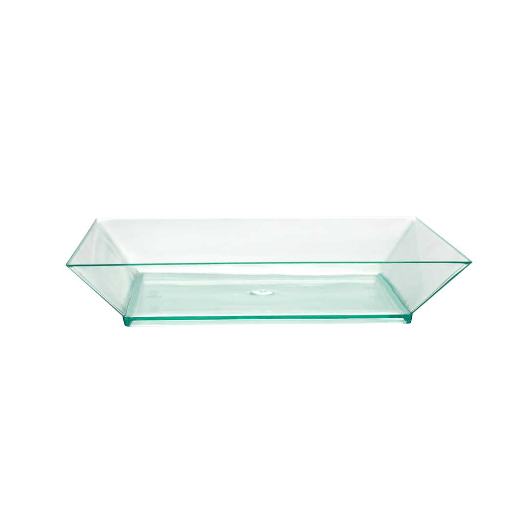 Mini Serve Square Seagreen Plastic Small Modern Plate - 4" x 4" x 1/2" - 20 count box