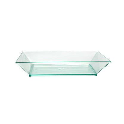 Mini Serve Square Seagreen Plastic Small Modern Plate - 4" x 4" x 1/2" - 20 count box
