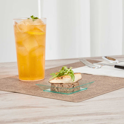 Mini Serve Square Seagreen Plastic Small Modern Plate - 4" x 4" x 1/2" - 20 count box