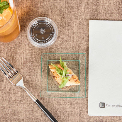 Mini Serve Square Seagreen Plastic Small Modern Plate - 4" x 4" x 1/2" - 20 count box