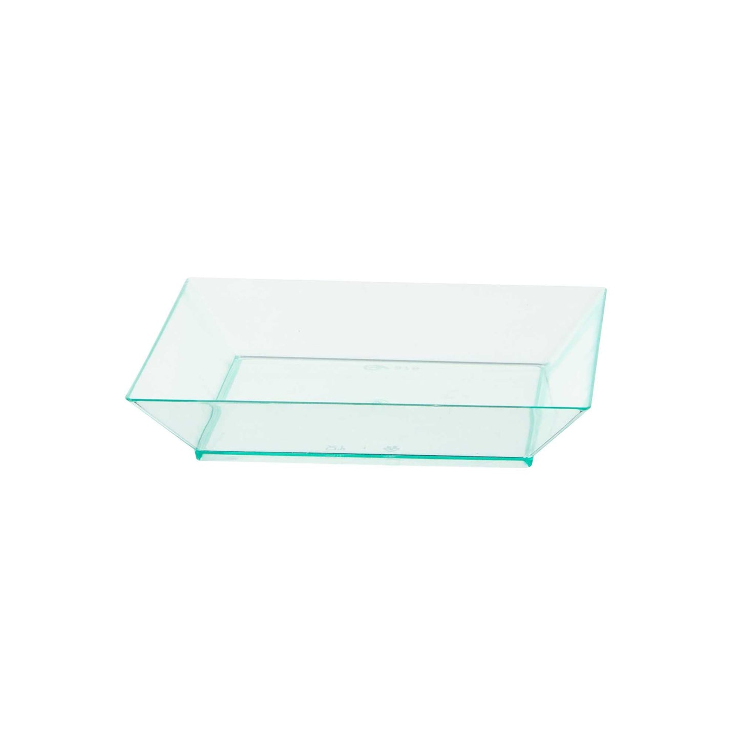 Mini Serve Square Seagreen Plastic Small Modern Plate - 4" x 4" x 1/2" - 100 count box