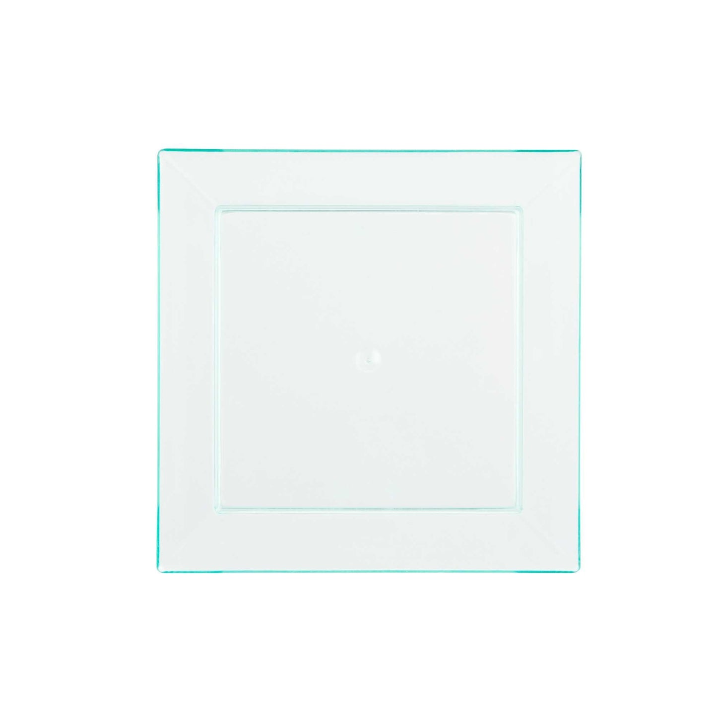 Mini Serve Square Seagreen Plastic Small Modern Plate - 4" x 4" x 1/2" - 100 count box