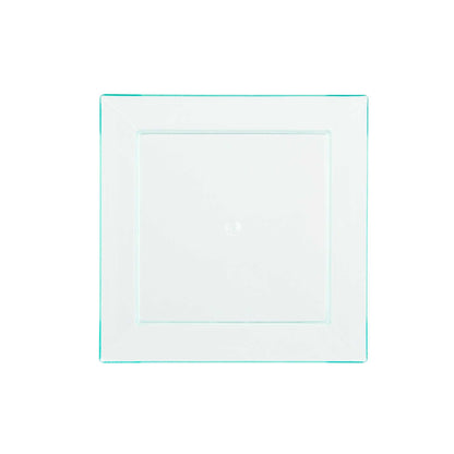 Mini Serve Square Seagreen Plastic Small Modern Plate - 4" x 4" x 1/2" - 100 count box