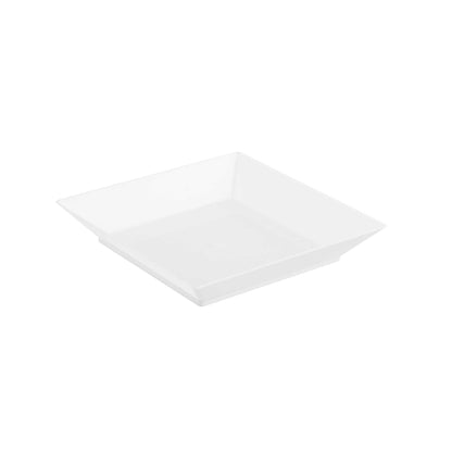 Mini Serve Square White Plastic Small Modern Plate - 4" x 4" x 1/2" - 20 count box