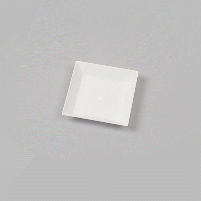 Mini Serve Square White Plastic Small Modern Plate - 4" x 4" x 1/2" - 100 count box