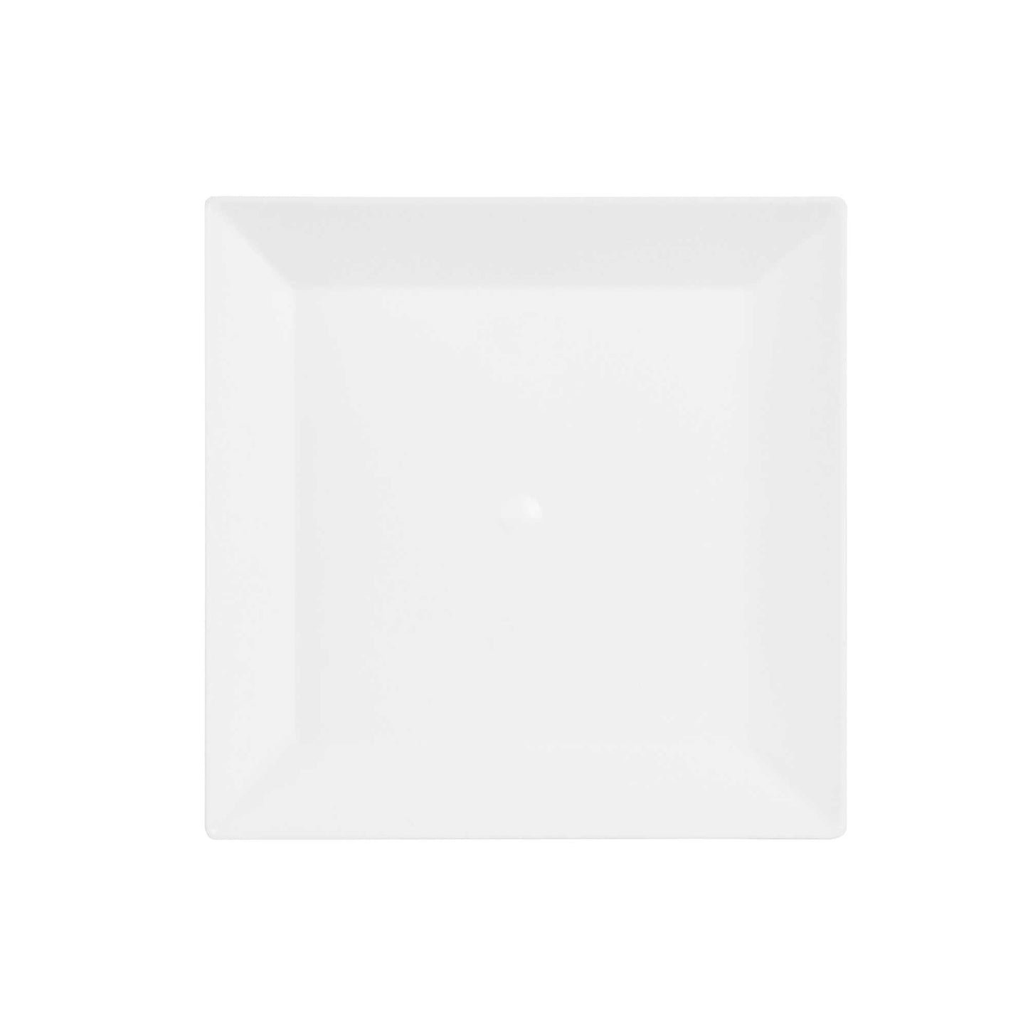 Mini Serve Square White Plastic Small Modern Plate - 4" x 4" x 1/2" - 100 count box