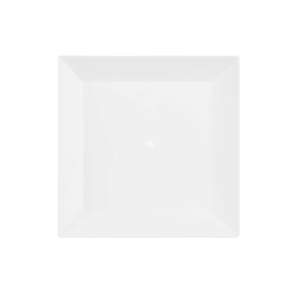 Mini Serve Square White Plastic Small Modern Plate - 4" x 4" x 1/2" - 100 count box