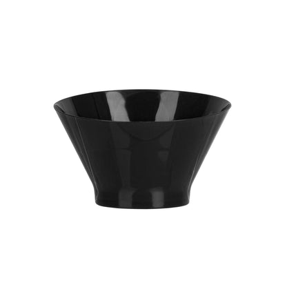 Mini Serve 5 oz Round Black Plastic Small Incline Bowl - 3 3/4" x 3 3/4" x 2 1/2" - 20 count box