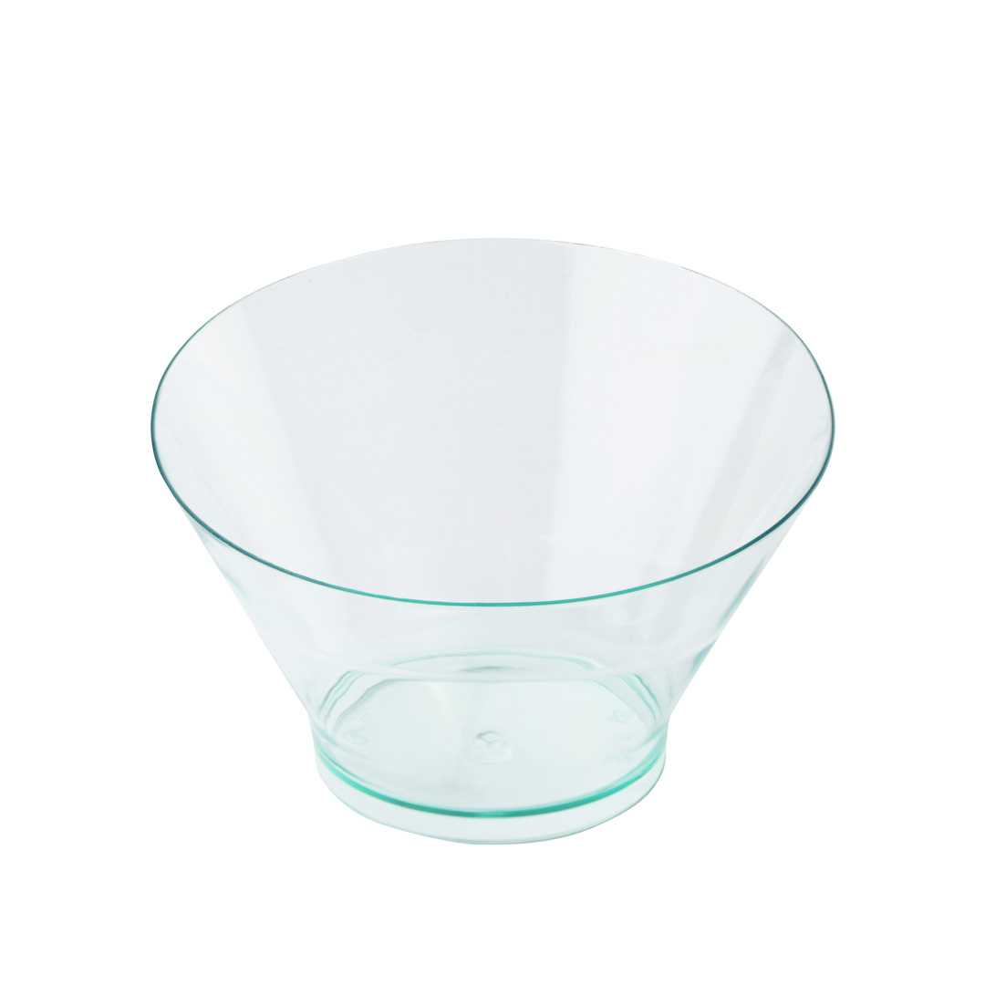 Mini Serve 5 oz Round Seagreen Plastic Small Incline Bowl - 3 3/4" x 3 3/4" x 2 1/2" - 20 count box