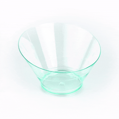 Mini Serve 5 oz Round Seagreen Plastic Small Incline Bowl - 3 3/4" x 3 3/4" x 2 1/2" - 100 count box