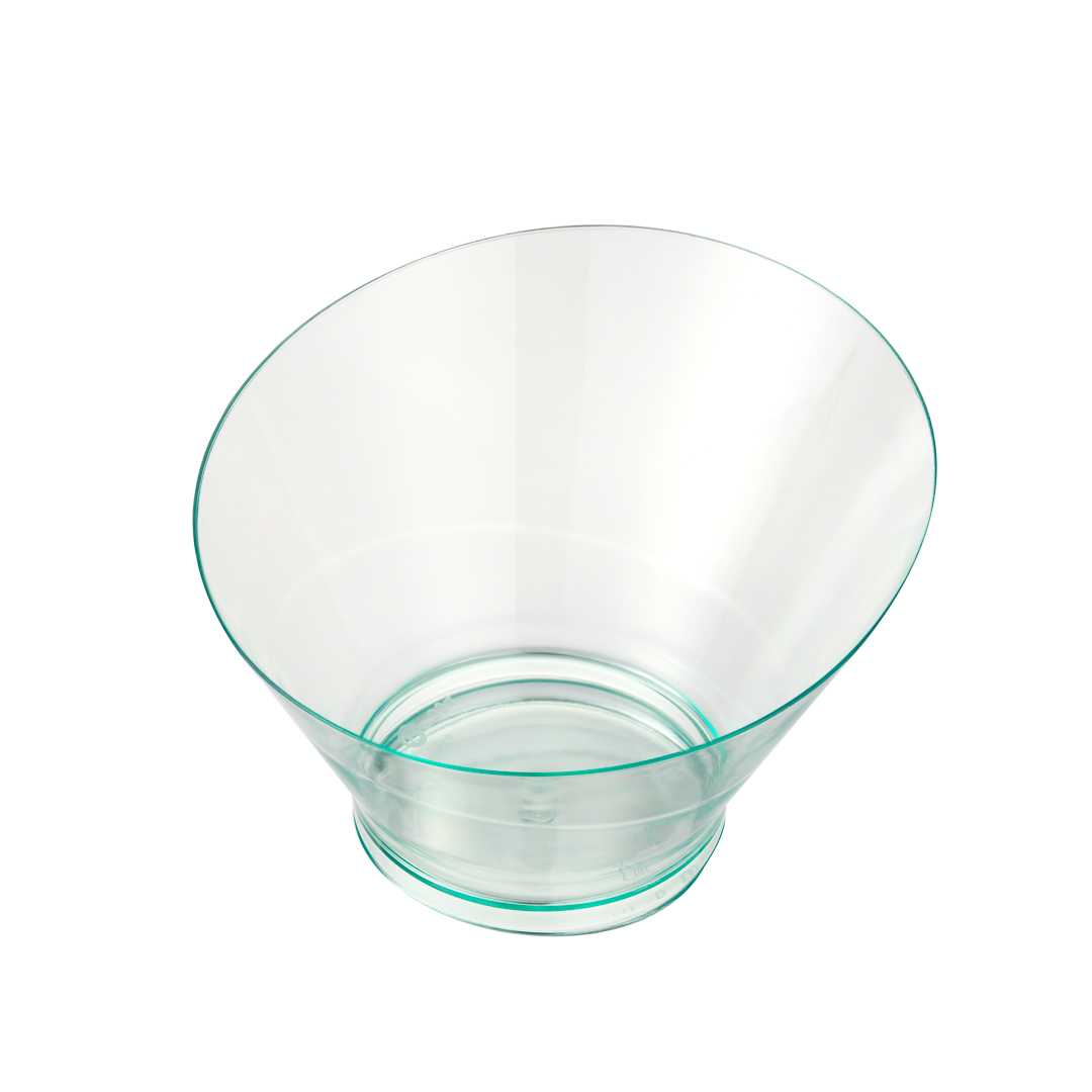 Mini Serve 5 oz Round Seagreen Plastic Small Incline Bowl - 3 3/4" x 3 3/4" x 2 1/2" - 100 count box
