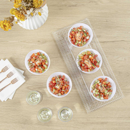 Mini Serve 5 oz Round White Plastic Small Incline Bowl - 3 3/4" x 3 3/4" x 2 1/2" - 100 count box