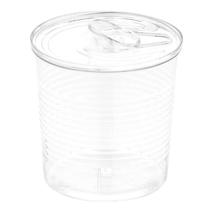 Mini Serve 4 oz Round Clear Plastic Tin Can - with Lid - 2 1/2" x 2 1/2" x 2 3/4" - 20 count box