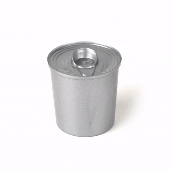 Mini Serve 4 oz Round Silver Plastic Tin Can - with Lid - 2 1/2" x 2 1/2" x 2 3/4" - 100 count box