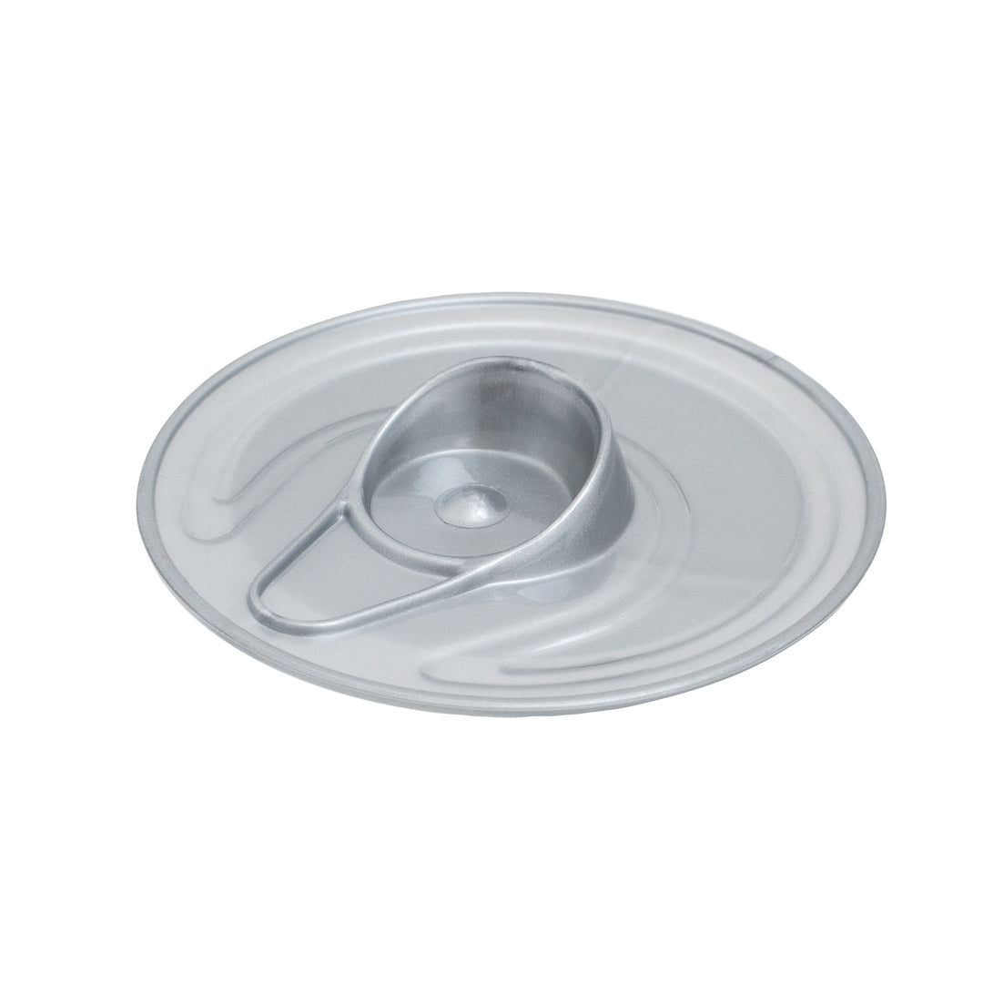 Mini Serve 4 oz Round Silver Plastic Tin Can - with Lid - 2 1/2" x 2 1/2" x 2 3/4" - 100 count box