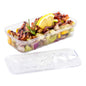 Mini Serve 2 oz Rectangle Clear Plastic Tin Can - with Lid - 4" x 2" x 1" - 20 count box