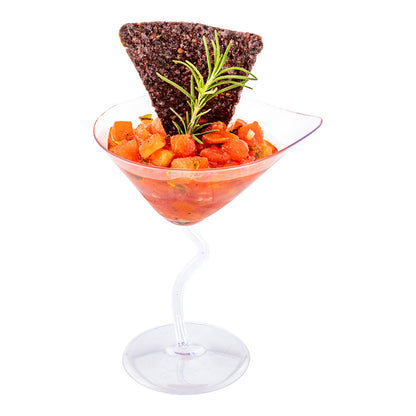 Bev Tek 3 oz Clear Plastic Dekko Martini Glass - 3 3/4" x 3" x 4 3/4" - 20 count box