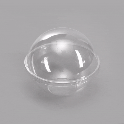 Thermo Tek 12 oz Clear Plastic Sphere Salad Container - with Dome Lid - 5 1/4" x 5 1/4" x 4 1/2" - 50 count box