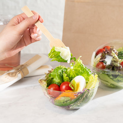 Thermo Tek 12 oz Clear Plastic Sphere Salad Container - with Dome Lid - 5 1/4" x 5 1/4" x 4 1/2" - 500 count box