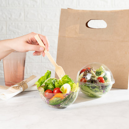 Thermo Tek 12 oz Clear Plastic Sphere Salad Container - with Dome Lid - 5 1/4" x 5 1/4" x 4 1/2" - 500 count box
