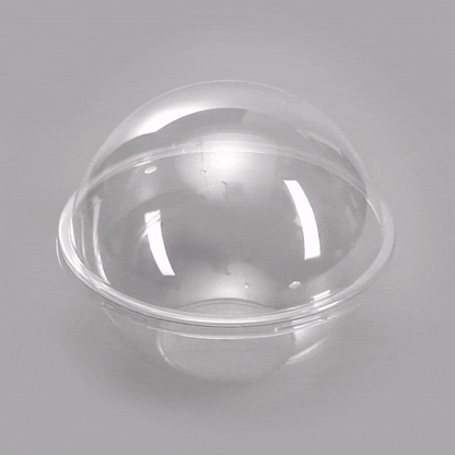 Thermo Tek 28 oz Clear Plastic Sphere Salad Container - with Dome Lid - 6 1/2" x 6 1/2" x 5 1/2" - 50 count box