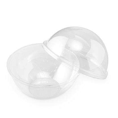 Thermo Tek 28 oz Clear Plastic Sphere Salad Container - with Dome Lid - 6 1/2" x 6 1/2" x 5 1/2" - 500 count box