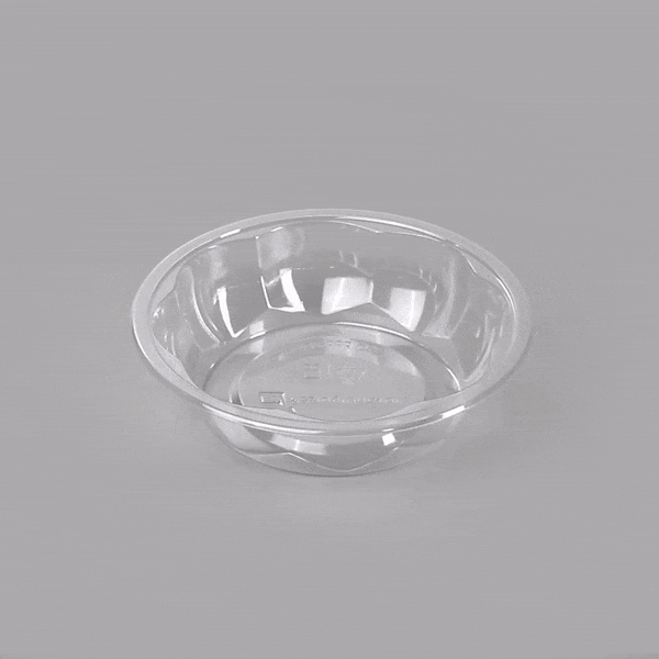 Thermo Tek 8 oz Clear Plastic Ergo-Grip Bowl - 4 3/4" x 4 3/4" x 1 1/4" - 50 count box