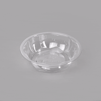 Thermo Tek 8 oz Clear Plastic Ergo-Grip Bowl - 4 3/4" x 4 3/4" x 1 1/4" - 500 count box