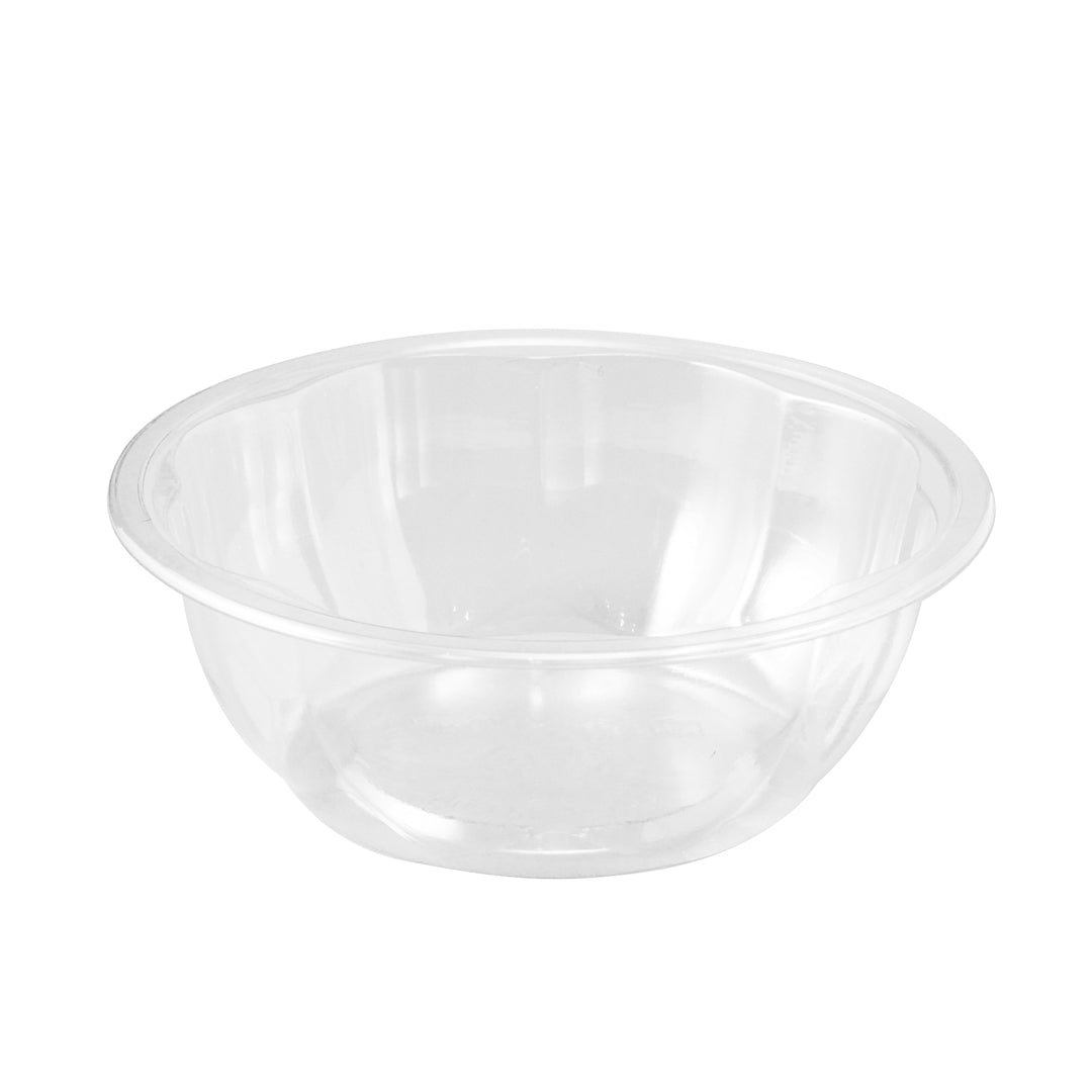 Thermo Tek 12 oz Clear Plastic Ergo-Grip Bowl - 4 3/4" x 4 3/4" x 1 3/4" - 50 count box