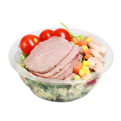Thermo Tek 12 oz Clear Plastic Ergo-Grip Bowl - 4 3/4" x 4 3/4" x 1 3/4" - 50 count box