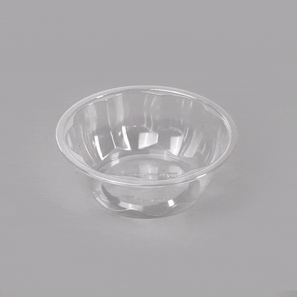 Thermo Tek 12 oz Clear Plastic Ergo-Grip Bowl - 4 3/4" x 4 3/4" x 1 3/4" - 50 count box