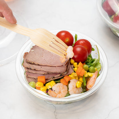 Thermo Tek 12 oz Clear Plastic Ergo-Grip Bowl - 4 3/4" x 4 3/4" x 1 3/4" - 50 count box