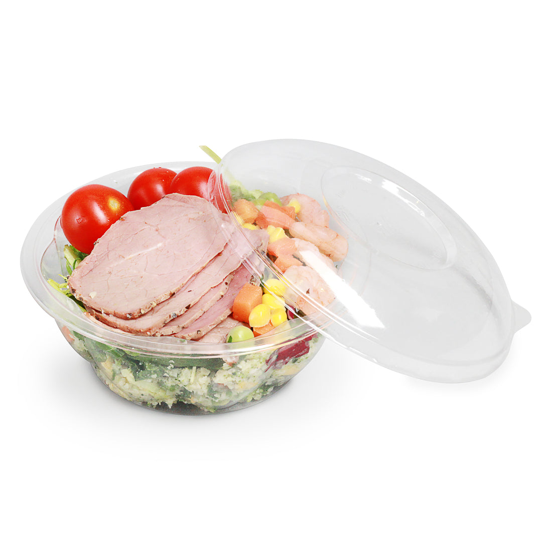 Thermo Tek 12 oz Clear Plastic Ergo-Grip Bowl - 4 3/4" x 4 3/4" x 1 3/4" - 500 count box