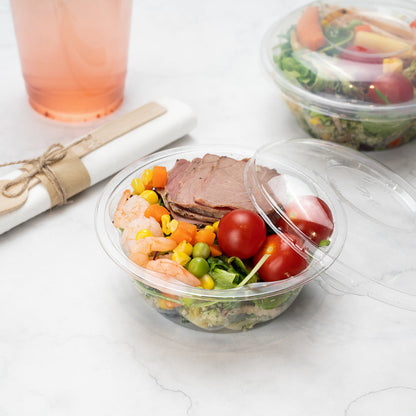 Thermo Tek 12 oz Clear Plastic Ergo-Grip Bowl - 4 3/4" x 4 3/4" x 1 3/4" - 500 count box
